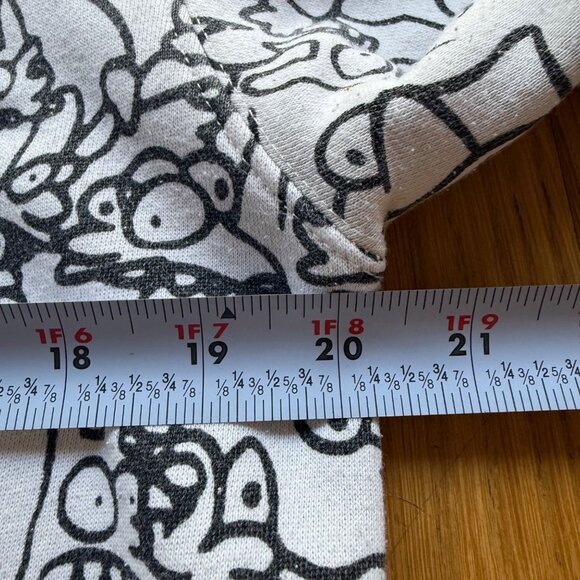 Comme Des Garçons Play Size L Black & White Doodle Graphic Print Sweatshirt - Picture 7 of 12